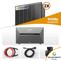 800W/900W Balkonkraftwerk mit Speicher - 2x JaSolar 450W...