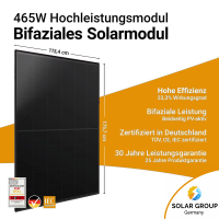 800W/930W Balkonkraftwerk - 2x Aiko 465W Full Black &...