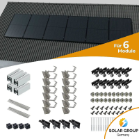 Standard Schrägdach Montageset für 6 Solarmodule