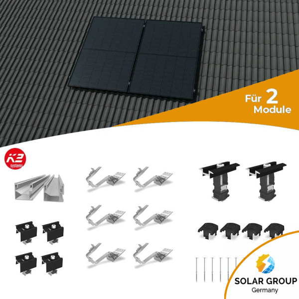 K2 Systems Schrägdach Montageset für 2 Solarmodule