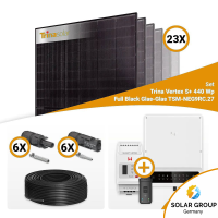 PV Komplettset 10 kWp – 23x Trina 440W Full Black Bifazial & GoodWe GW10KN-ET Plus 16A mit Speicheroption