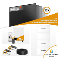 PV Komplettset 10 kWp – 22x Aiko 460W Full Black & GoodWe GW10KN-ET Plus 16A mit Speicheroption