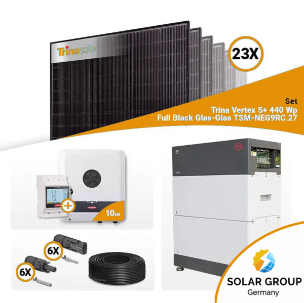 PV Komplettset 10 kWp – 23x Trina 440W Full Black Bifazial & Fronius SYMO-GEN24 10.0 mit Speicheroption
