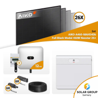 PV Komplettset 12 kWp – 26x Aiko 460W Full Black & Huawei SUN2000-12K-MB0 mit Speicheroption