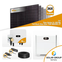 PV Komplettset 15 kWp – 36x Trina 440W Full Black Bifazial & Huawei SUN2000-15K-MB0 mit Speicheroption