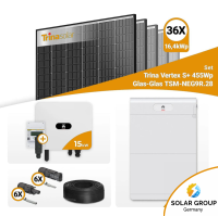 PV Komplettset 15 kWp – 36x Trina 455W Black Frame...