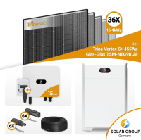 PV Komplettset 15 kWp – 36x Trina 455W Black Frame...