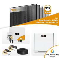 PV Komplettset 15 kWp – 36x Trina 455W Black Frame & Huawei SUN2000-15K-MB0 mit Speicheroption