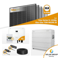 PV Komplettset 15 kWp – 36x Trina 455W Black Frame & Sungrow Hybrid SH15T mit Speicheroption