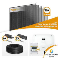 PV Komplettset 15 kWp – 36x Trina 455W Black Frame & Sungrow Hybrid SH15T mit Speicheroption