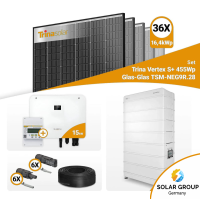 PV Komplettset 15 kWp – 36x Trina 455W Black Frame & Sungrow Hybrid SH15T mit Speicheroption