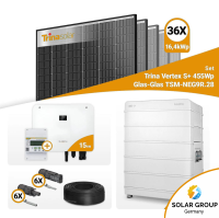 PV Komplettset 15 kWp – 36x Trina 455W Black Frame & Sungrow Hybrid SH15T mit Speicheroption