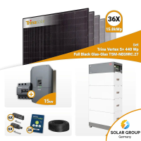 PV Komplettset 15 kWp – 36x Trina 440W Full Black Bifazial & Kostal G3 L Plenticore mit Speicheroption