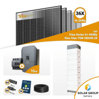 PV Komplettset 15 kWp – 36x Trina 455W Black Frame...