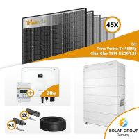 PV Komplettset 20 kWp – 45x Trina 455W Black Frame & Sungrow Hybrid SH20T mit Speicheroption