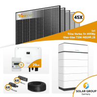 PV Komplettset 20 kWp – 45x Trina 455W Black Frame & Sungrow Hybrid SH20T mit Speicheroption