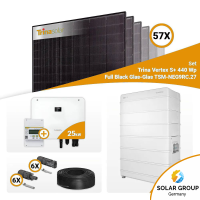 PV Komplettset 25 kWp – 57x Trina 440W Full Black Bifazial & Sungrow Hybrid SH25T mit Speicheroption