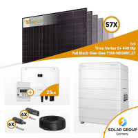 PV Komplettset 25 kWp – 57x Trina 440W Full Black Bifazial & Sungrow Hybrid SH25T mit Speicheroption