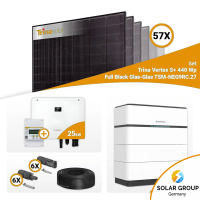 PV Komplettset 25 kWp – 57x Trina 440W Full Black Bifazial & Sungrow Hybrid SH25T mit Speicheroption