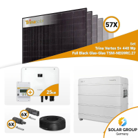 PV Komplettset 25 kWp – 57x Trina 440W Full Black Bifazial & Sungrow Hybrid SH25T mit Speicheroption
