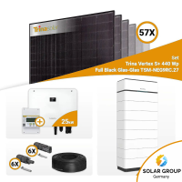 PV Komplettset 25 kWp – 57x Trina 440W Full Black Bifazial & Sungrow Hybrid SH25T mit Speicheroption