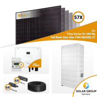 PV Komplettset 25 kWp – 57x Trina 440W Full Black Bifazial & Sungrow Hybrid SH25T mit Speicheroption