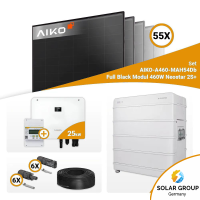 PV Komplettset 25 kWp –55x Aiko 460W Full Black & Sungrow Hybrid SH25T mit Speicheroption