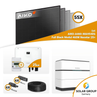 PV Komplettset 25 kWp –55x Aiko 460W Full Black & Sungrow Hybrid SH25T mit Speicheroption