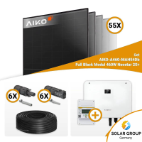 PV Komplettset 25 kWp –55x Aiko 460W Full Black & Sungrow Hybrid SH25T mit Speicheroption