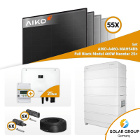 PV Komplettset 25 kWp –55x Aiko 460W Full Black & Sungrow Hybrid SH25T mit Speicheroption