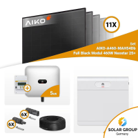 PV Komplettset 5 kWp – 11x Aiko 460W Full Black & Huawei SUN2000-5KTL-M1 mit Speicheroption