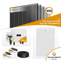 PV Komplettset 20 kWp – 45x Trina 455W Black Frame...