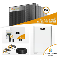 PV Komplettset 20 kWp – 45x Trina 455W Black Frame...