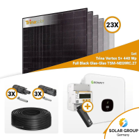PV Komplettset 10 kWp – 23x Trina 440W Full Black Bifazial & Growatt MOD 10KTL3-XH BP mit Speicheroption