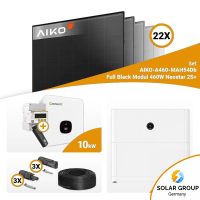 PV Komplettset 10 kWp – 22x Aiko 460W Full Black & Growatt MOD 10KTL3-XH BP mit Speicheroption