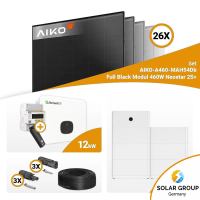 PV Komplettset 12 kWp – 26x Aiko 460W Full Black & Growatt MID12KTL3-XH mit Speicheroption