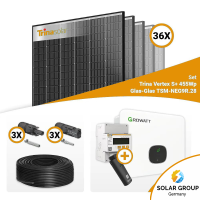 PV Komplettset 15 kWp – 36x Trina 455W Black Frame...