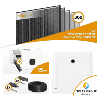PV Komplettset 15 kWp – 36x Trina 455W Black Frame...