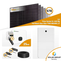 PV Komplettset 25 kWp – 57x Trina 440W Full Black Bifazial & Growatt MID25KTL3-XH mit Speicheroption