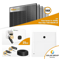 PV Komplettset 25 kWp – 56x Trina 455W Black Frame...