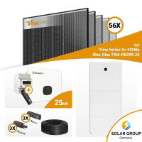 PV Komplettset 25 kWp – 56x Trina 455W Black Frame & Growatt MID25KTL3-XH mit Speicheroption
