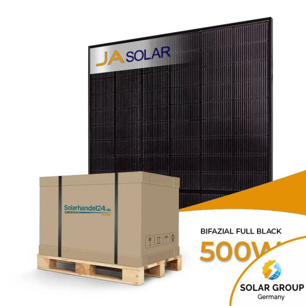 Ja Solar 500W Bifazial Glas-Glas Full Black JAM60D41 LB - Palettenpreis (36 Stk.)