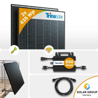 870Wp Balkonkraftwerk 2x435Wp Trina Bifazial Black Frame...