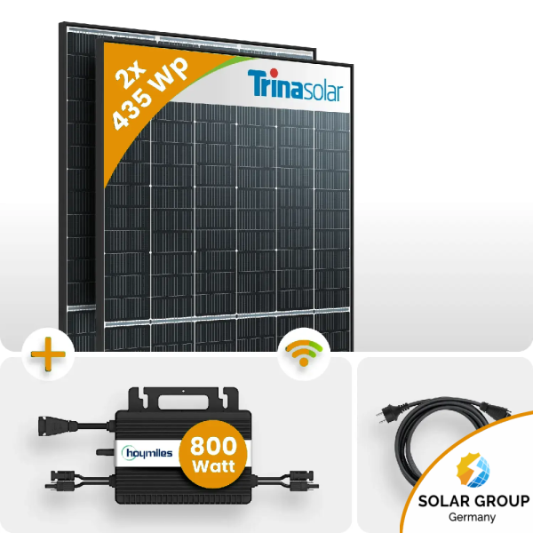 Balkonkraftwerk Set 870Wp 2x435Wp Trina Solar Modul HMS-800W-2T Wechselrichter Bifazial