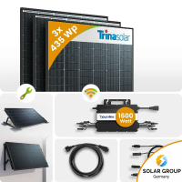 1305Wp Balkonkraftwerk 3x435Wp Trina Bifazial Black Frame...