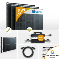 1305Wp Balkonkraftwerk 3x435Wp Trina Bifazial Black Frame...