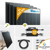 1740Wp Balkonkraftwerk 4x435Wp Trina Bifazial Black Frame...