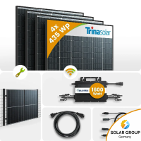 1740Wp Balkonkraftwerk 4x435Wp Trina Bifazial Black Frame...