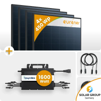 1800Wp Balkonkraftwerk 4x450 Eurener IBC Bifazial...