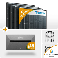 1800Wp Balkonkraftwek 4x450Wp Trina Solar Black Frame...